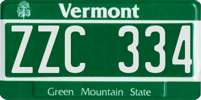 VT license plate ZZC334
