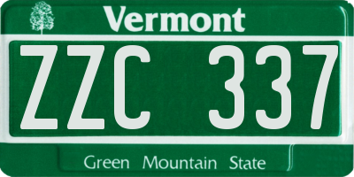 VT license plate ZZC337