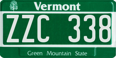 VT license plate ZZC338