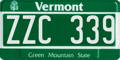 VT license plate ZZC339