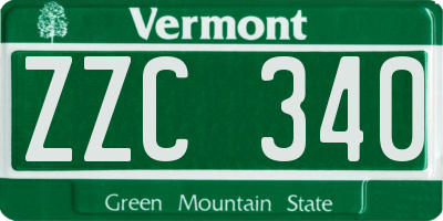 VT license plate ZZC340