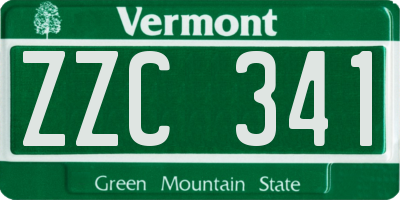 VT license plate ZZC341