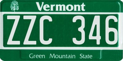 VT license plate ZZC346