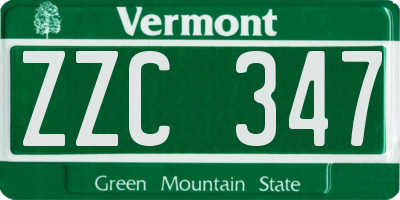 VT license plate ZZC347