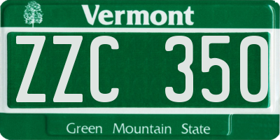 VT license plate ZZC350