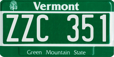 VT license plate ZZC351