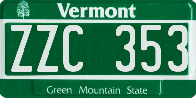 VT license plate ZZC353