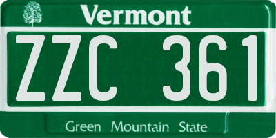 VT license plate ZZC361