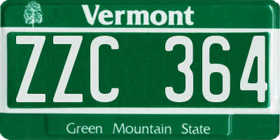VT license plate ZZC364