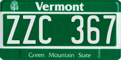 VT license plate ZZC367