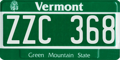 VT license plate ZZC368