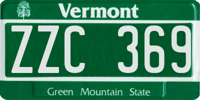 VT license plate ZZC369