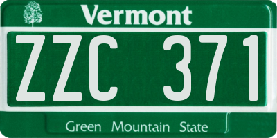 VT license plate ZZC371