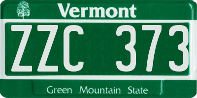 VT license plate ZZC373