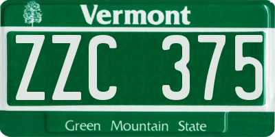 VT license plate ZZC375