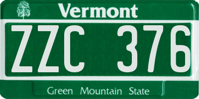 VT license plate ZZC376