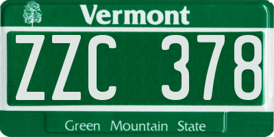 VT license plate ZZC378