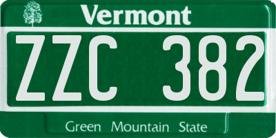 VT license plate ZZC382