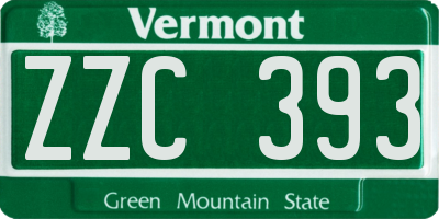 VT license plate ZZC393