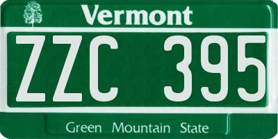 VT license plate ZZC395