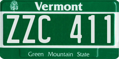 VT license plate ZZC411
