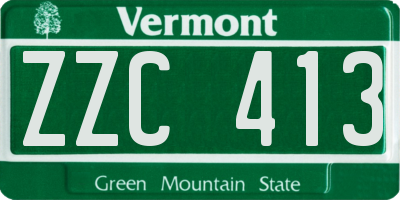 VT license plate ZZC413