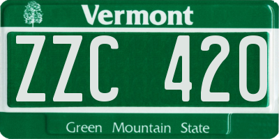 VT license plate ZZC420