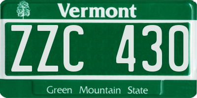 VT license plate ZZC430