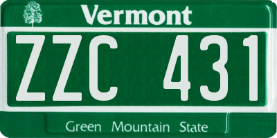 VT license plate ZZC431