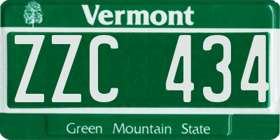VT license plate ZZC434