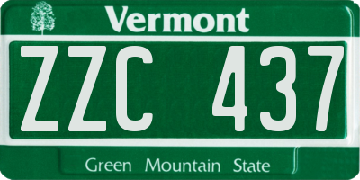 VT license plate ZZC437