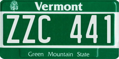 VT license plate ZZC441
