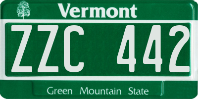 VT license plate ZZC442