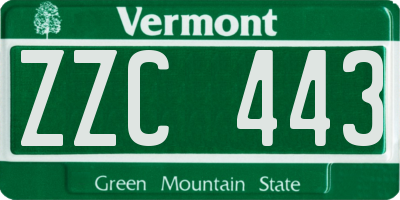 VT license plate ZZC443