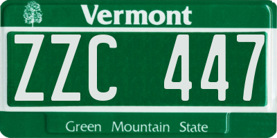 VT license plate ZZC447