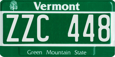 VT license plate ZZC448