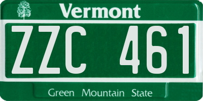 VT license plate ZZC461