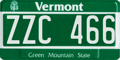 VT license plate ZZC466