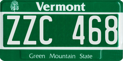 VT license plate ZZC468