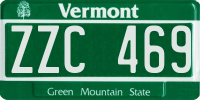 VT license plate ZZC469