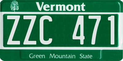 VT license plate ZZC471