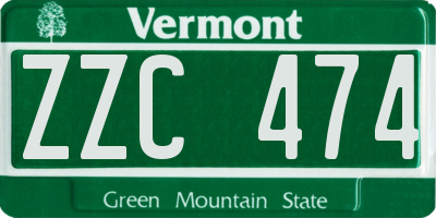 VT license plate ZZC474