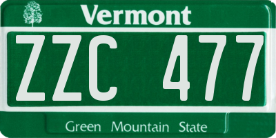 VT license plate ZZC477