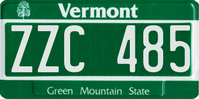 VT license plate ZZC485