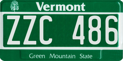 VT license plate ZZC486