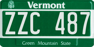 VT license plate ZZC487