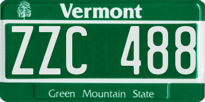 VT license plate ZZC488