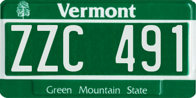 VT license plate ZZC491