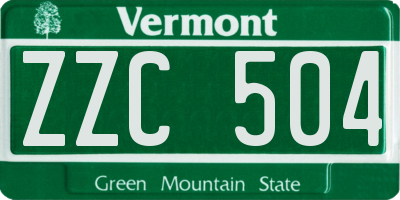 VT license plate ZZC504