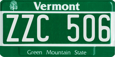 VT license plate ZZC506